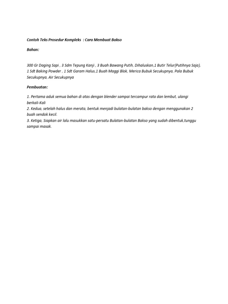 Contoh Teks Prosedur Kompleks Pdf