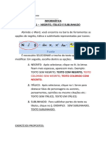 Aula Word formatação texto