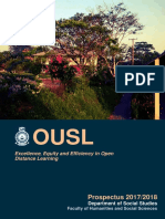 OUSL Prospectus 2017/2018 Highlights Programmes and Courses in Social Studies