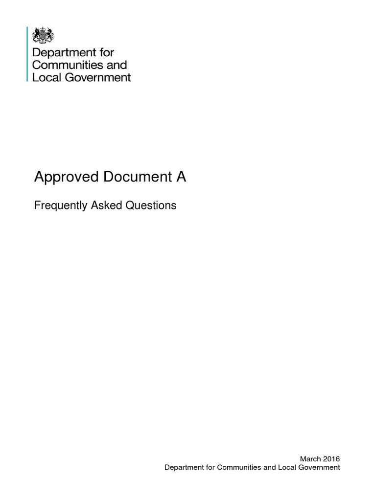 Approved Document A Frequently Asked Questions PDF Basement Deep