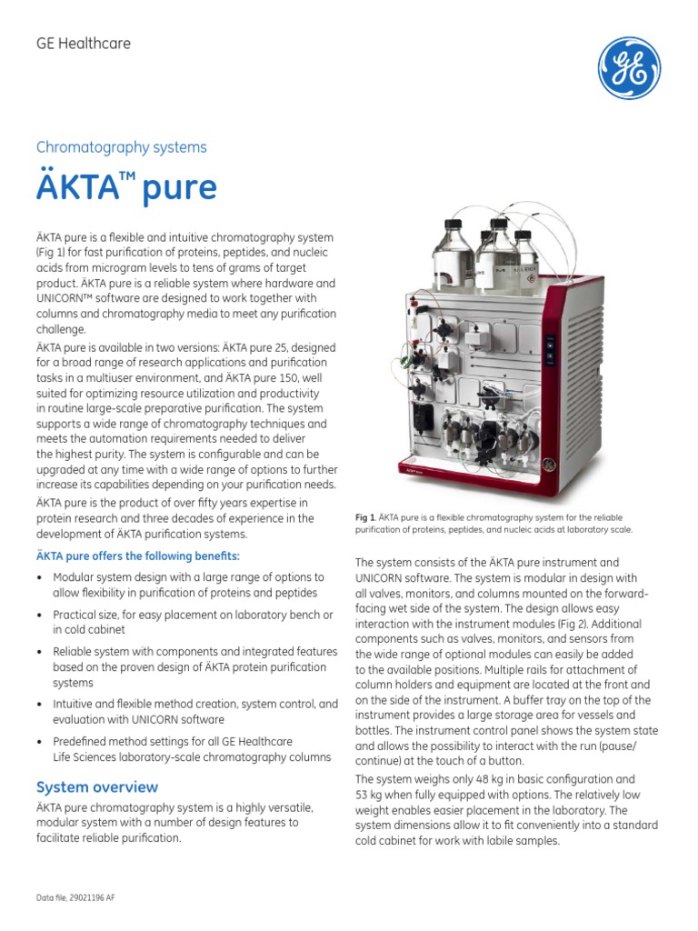 AKTA Pure Datafile Chromatography High Performance Liquid Chromatography