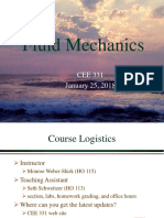 Fluid Mechanics: CEE 331 January 25, 2018