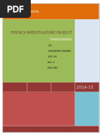 Physics Investigatory Project: M.B.S Public School