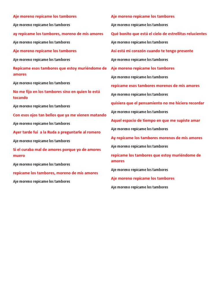 Tamborito Aje Moreno Repícame Los Tambores Música