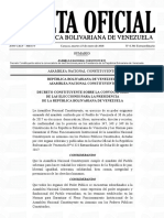 Gaceta Oficial Nº 6.361 Convocatoria de elecciones presidenciales por la constituyente