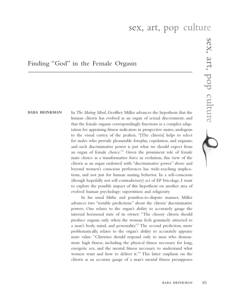 Finding God in The Female Orgasm Final PDF PDF Sexual Arousal Orgasm