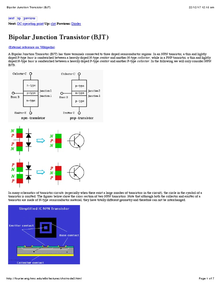 NPN Bipolar Junction Transistor Overview | PDF | Bipolar Junction ...