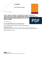 The Journal of Hellenic Studies: Argomento Storico-Mitico (Quaderni Dei Seminari Romani Di Cultura