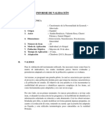 Informe de Validación