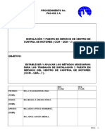 Instalacion y Puesta en Operacion de Cuarto de Control de Motores