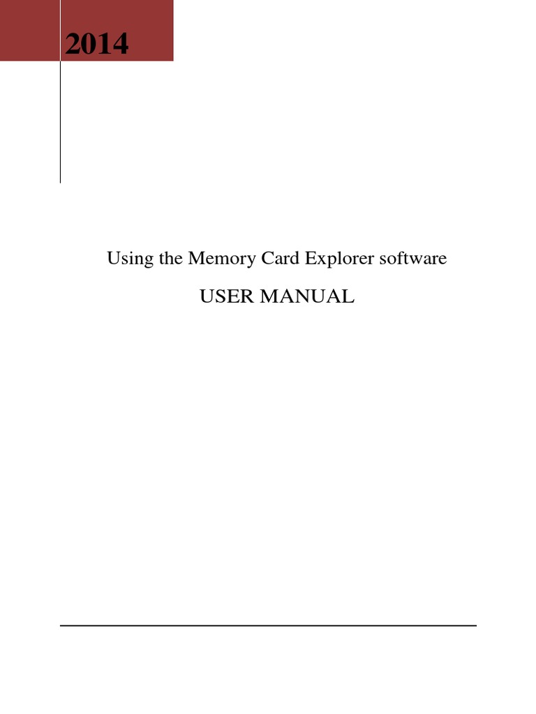 Using The Memory Card Explorer Download Free PDF Installation