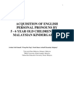 Acquisition of English Personal Pronouns by 5 - 6 Year Old Children in Two Malaysian Kindergartens