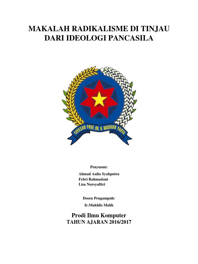 Makalah Radikalisme Di Tinjau Dari Ideologi Pancasila Docx