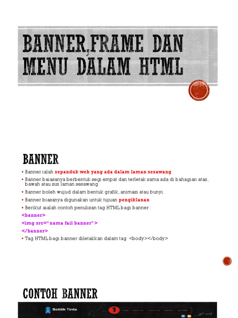 Banner Frame Dan Menu