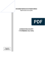 Arte - Patrominio - Cultural Plan de Estudios PDF