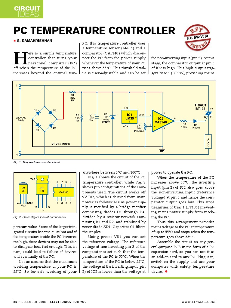 PC Temperature Control Circuit | PDF | Rectifier | Power Electronics