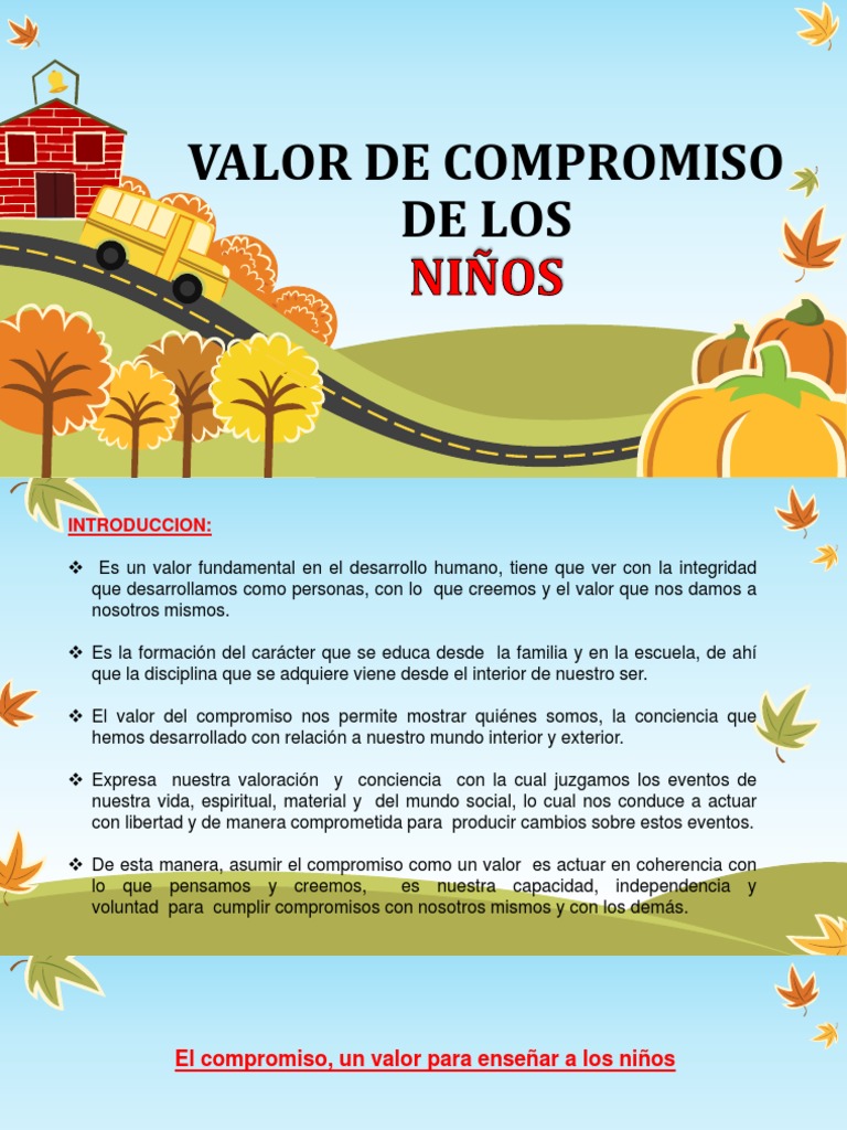 El valor del compromiso y su importancia en la formación de los niños | PDF