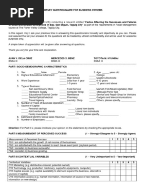 survey questionnaire