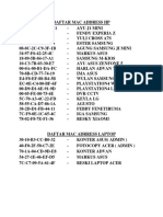 Daftar Mac Address Pengguna Wifi