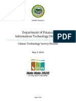 Department of Finance Information Technology Division: Citizen Technology Survey Results