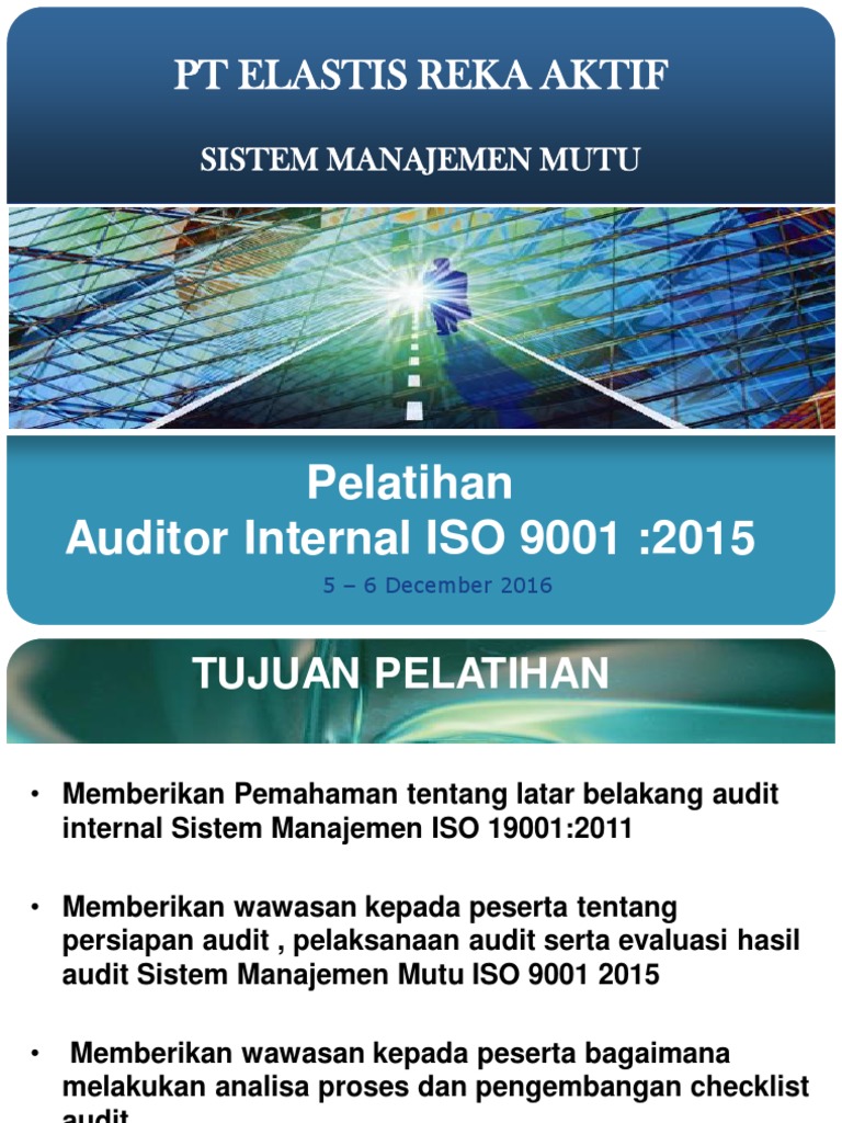 Pelatihan Auditor Internal ISO 9001:2015 | PDF | Bisnis