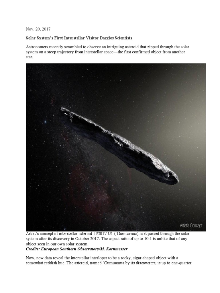 Is The Interstellar Visitor An Asteroid? – YQEGZ