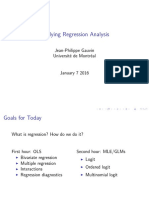 Applying Regression Analysis: Jean-Philippe Gauvin Université de Montréal