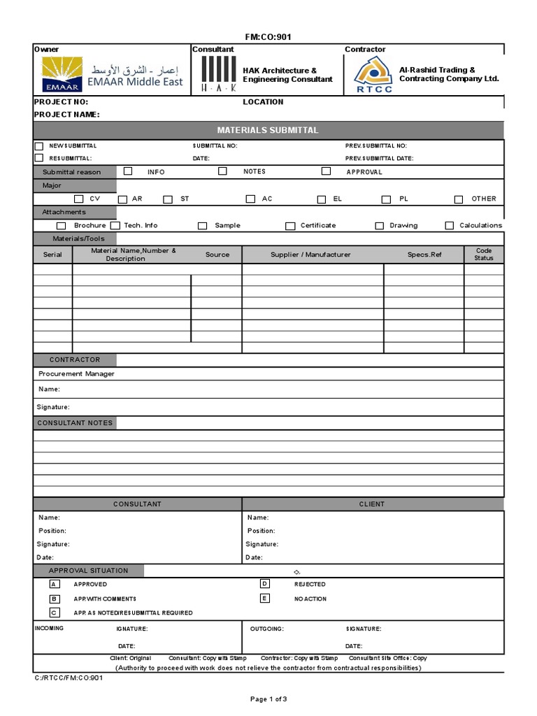 Material Submittal | Download Free PDF | Business