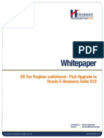 Whitepaper: EB Tax Regime Switchover-Post Upgrade in Oracle E-Business Suite R12