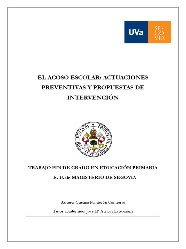 Prevención e Intervención en Acoso Escolar | PDF | Acoso cibernético ...