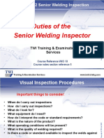 Duties of-The Senior Welding Inspector