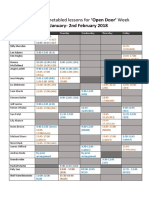 Open Door Week January 2018