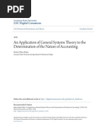 An Application of General Systems Theory To The Determination of