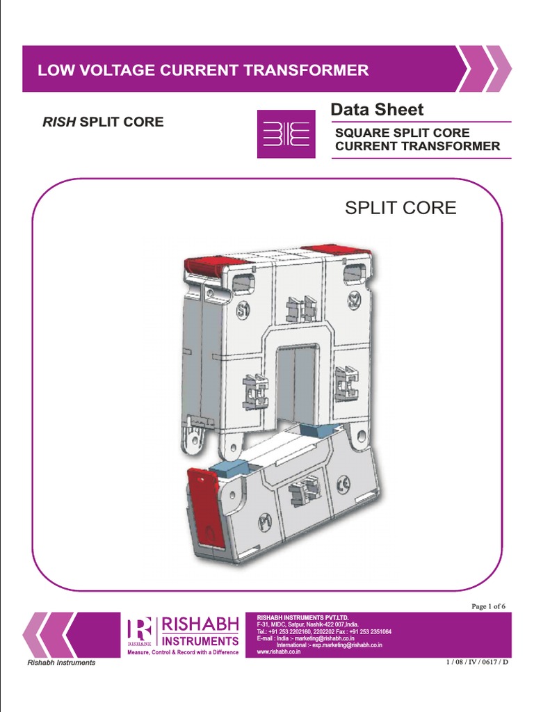 Rish Split Current Transformer | PDF | Electronic Engineering | Equipment
