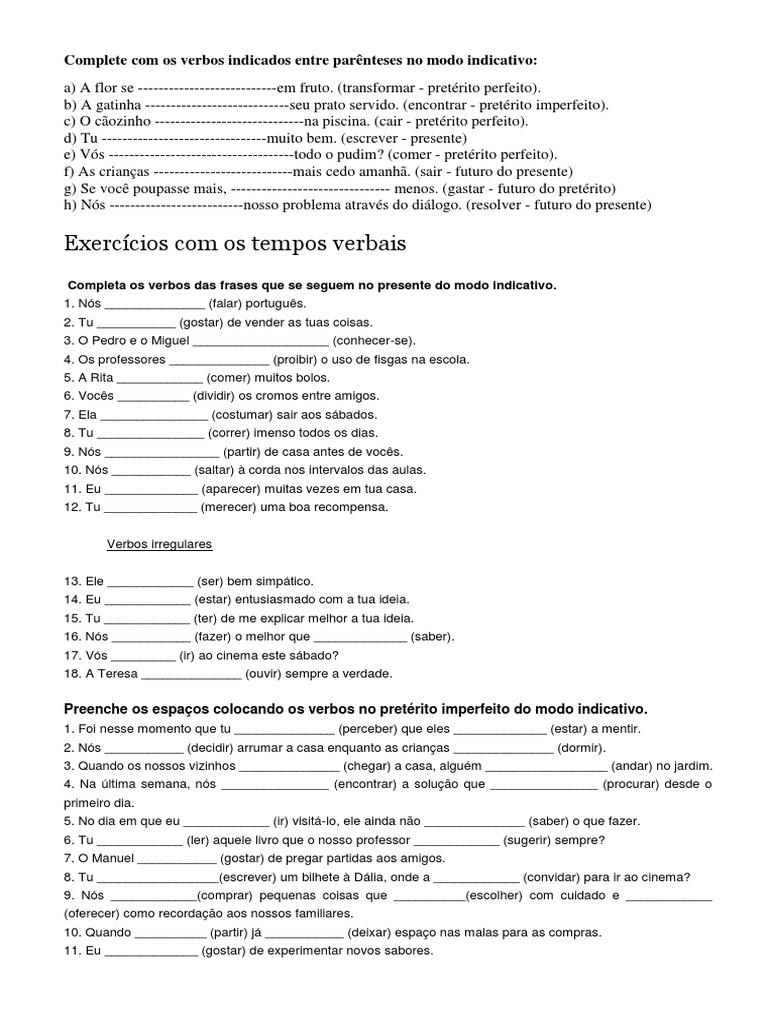 Complete Com O Presente Do Verbo To Be