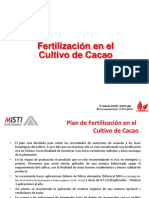 Plan de fertilización para el cultivo de cacao