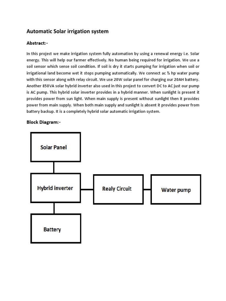 Automated Solar Irrigation System | PDF | Band Gap | P–N Junction