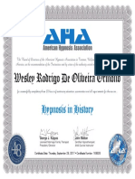 Certificate - Hypnosis in History