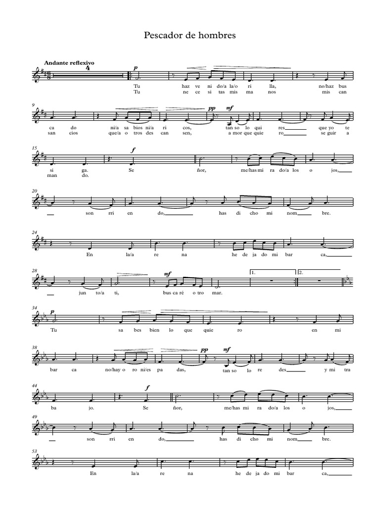 PESCADOR de HOMBRES - Voz Principal - Partitura Completa