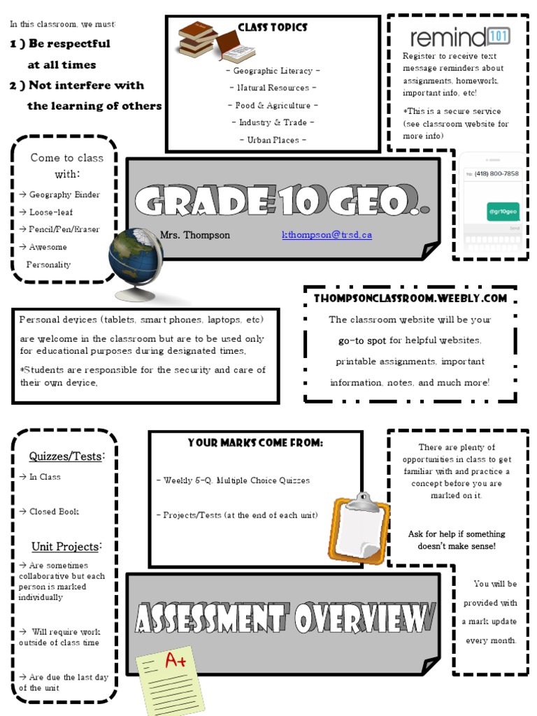 Grade 10 Geo Course Outline 18 PDF Homework Quiz