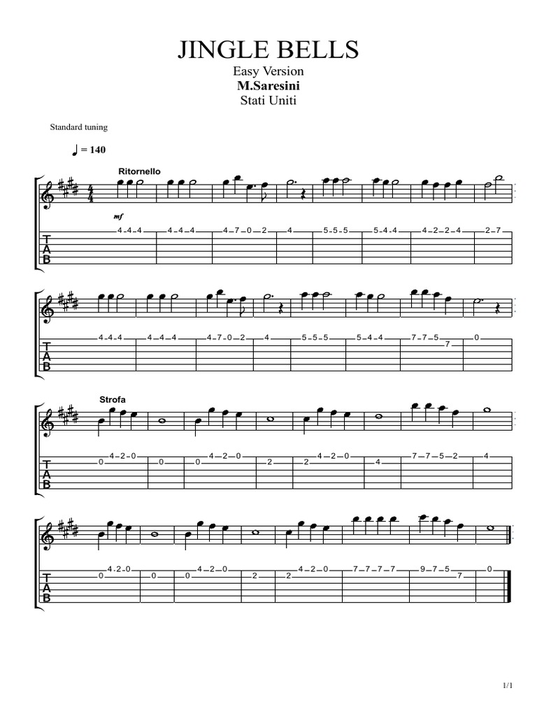 Jingle Bells Easy Version PDF