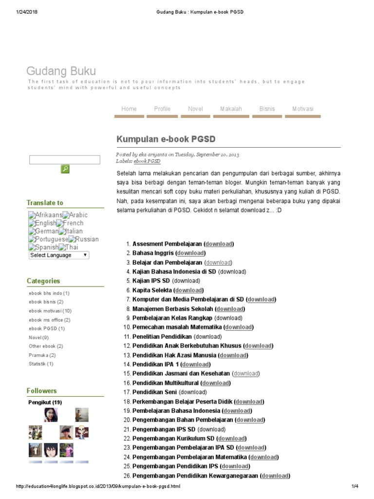 Gudang Buku Kumpulan E Book PGSD