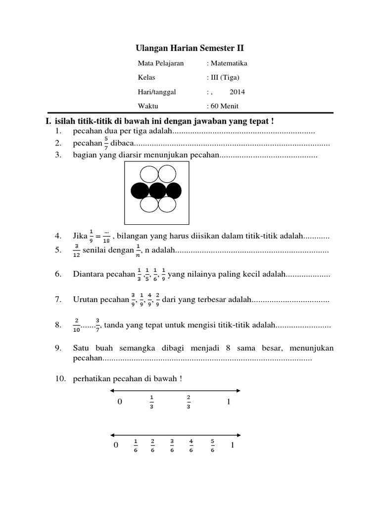 Soal Ulangan Matematika Kelas 3 SD | PDF | Metode & Bahan Ajar | Griya ...