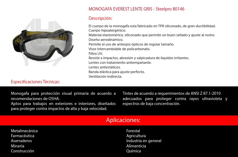 Monogafa Everest Lente Gris Steelpro PDF