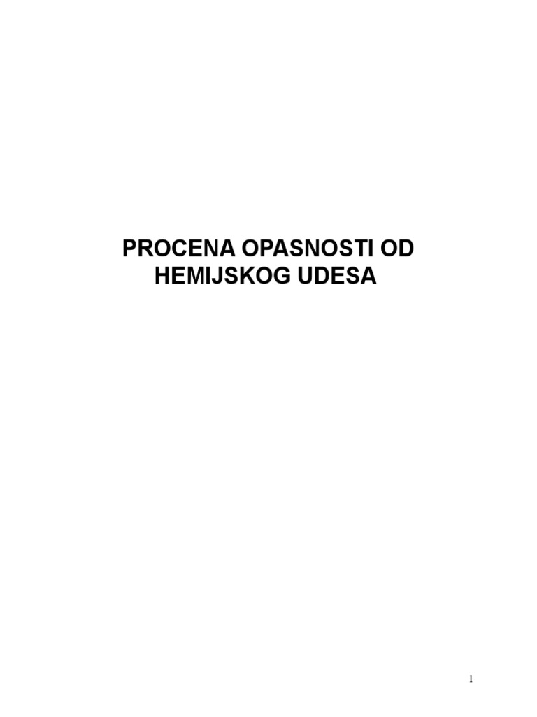 Procena Hemijskog Udesa | PDF