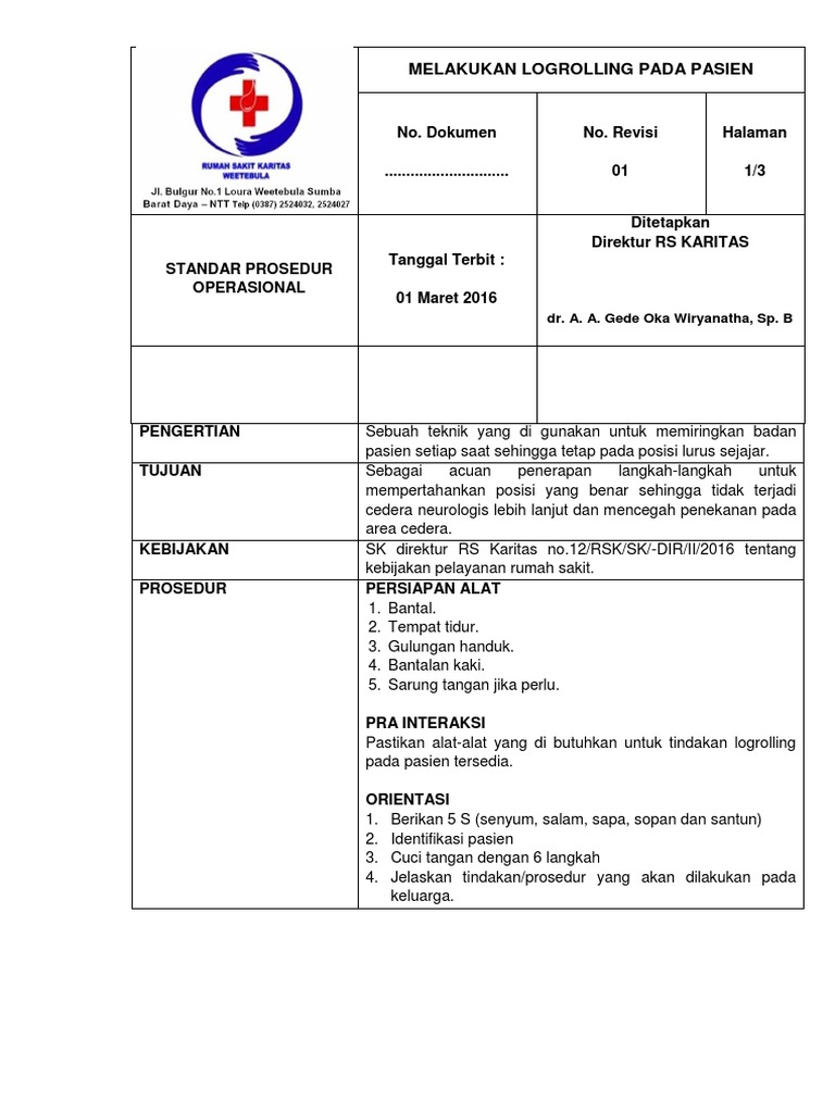 Melakukan Logrolling Pada Pasien | PDF