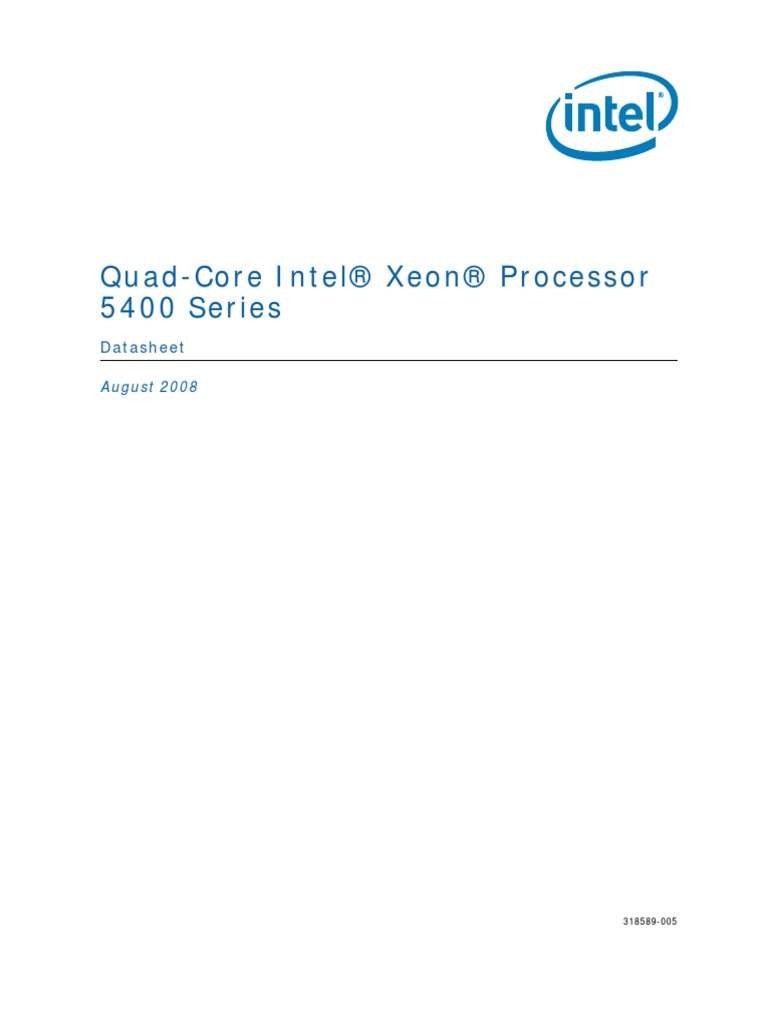 Quad Core Xeon 5400 Datasheet PDF | PDF | Multi Core Processor ...