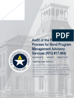Audit of Procurement for Bond Program Mgmt Advisory Svcs (RFQ17-069)