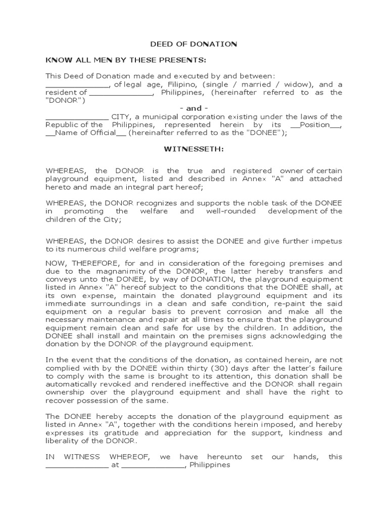 Donation to the Government With Revocation Clause | Common Law | Politics