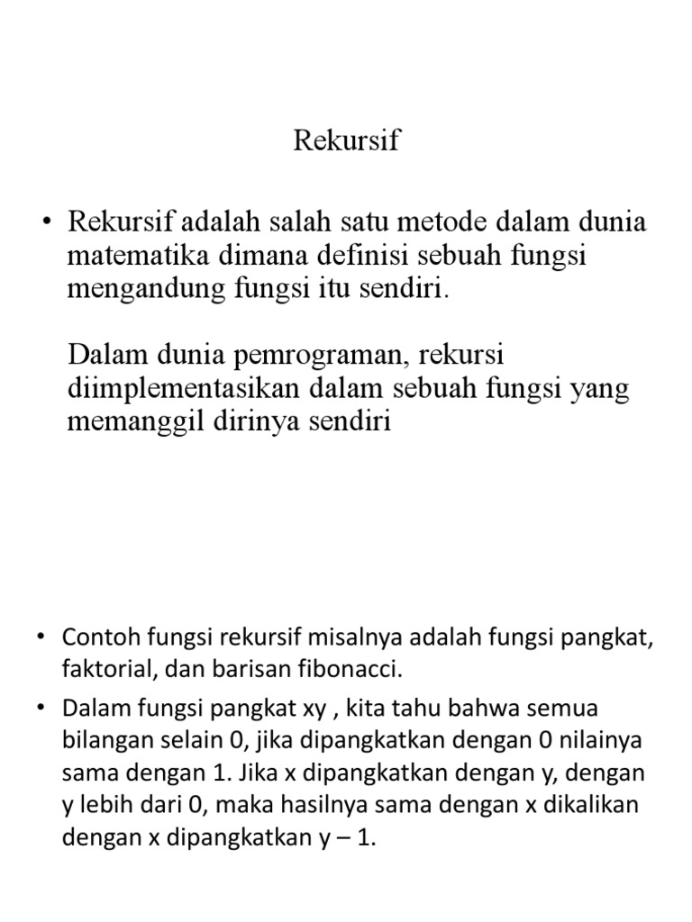 Rekursif Dalam Matematika | PDF